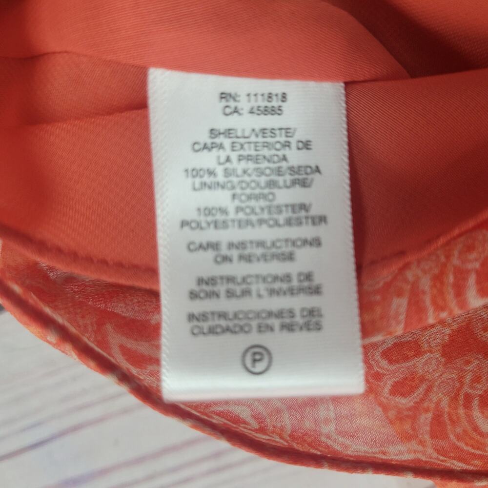 MICHAEL Michael Kors Orange Halter Blouse Size 12 Sleeveless Keyhole Top - Picture 6 of 8